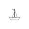 Sailboat vector line icon. Simple element illustration. sailboat outline icon from transport concept. Can be used for web and