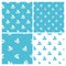 Sailboat vector seamless patterns collection.