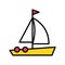 Sailboat vector, Summer Holiday related filled icon