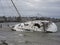 Sailboat washed ashore