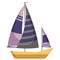 Sailboat, yacht, boat in flat style.