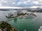 Sailboats in the bay aerial Miami FL