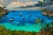 Sailboats at Cala Salada lagoon. Ibiza, Spain