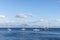 Sailboats and catamarans on the bay of Naples, Italy