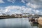 Sailboats and fishing boats moored in Carrickfergus marina