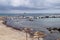 sailboats at harbor with blue sky and palm trees in Long Beach,