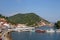 Sailboats in the harbor Parga Greece summer