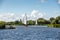 Sailboats on the Kagerplassen Boerenbuurt with people sailing in Rijpwetering