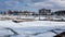 Sailboats line the perimeter of the Thornbury Yacht Club