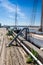 Sailboats moored at Maine State Pier