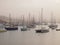 Sailboats moored in Mindelo harbour, Sao Vicente island Cape Verde