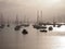 Sailboats moored in Mindelo harbour, Sao Vicente island Cape Verde