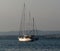 Sailboats Moored Off Ilha De Culatra Portugal