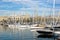 Sailboats Moored In Port Vell, Barcelona