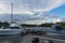 Sailboats and motorboats in the port of pedregal just before the mouth of river platanal in the pacific ocean panama 2