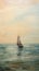 Sailboats on the Ocean with Sky Background and Gentle Mists