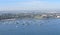 Sailboats parked in San Diego bay