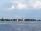 Sailboats on Pikmeer lake in Grou, one of Frisian lakes in Friesland, Netherlands