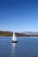 Sailboats racing at a regatta event on Lake Windermere in the Lake District National Park, North West England, UK