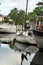 Sailboats with a reflections in a canal in Florida