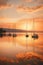 sailboats on a serene lake during golden hour