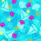 Sailboats and Starfish Seamless Repeat Pattern