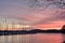 Sailboats at sunrise