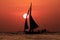 Sailboats at sunset