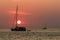 Sailboats and sunset