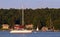 Sailboats at Sunset Henderson Harbor Lake Ontario