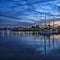 Sailboats sunset Long Beach Harbor