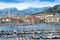 Sailboats in Toulon Harbor, late afternoon in spring