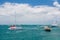 Sailboats and turquoise clear water, blue water, Caribbean ocean, Isla Mujeres, Cancun, Yucatan, Mexico