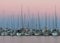 Sailboats at twilight in St. Petersburg