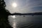 Sailboats at the walchensee lake in germany