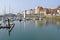 Sailboats yachts in the port of GijÃ³n