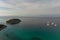 Sailing on adriatic sea Makarska Korcula Croatia Aerial Drone Photo. Yacht in marina, sailing in Croatia.