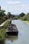 Sailing barge on an English canal in Wiltshire UK