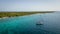 Sailing boat anchored near Islas de San Bernardo in Colombia