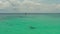 Sailing boat in blue sea. Boracay island Philippines.