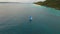 Sailing boat in blue sea. Boracay island Philippines.