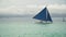 Sailing boat in blue sea. Boracay island Philippines.