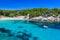 Sailing boat at cala Ratjada, Mallorca - beautiful beach and coast