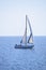 Sailing boat on the calm mediterranean sea