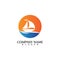 Sailing boat, Daily cruises, sea travel, vector logo-icon