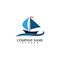 Sailing boat, Daily cruises, sea travel, vector logo-icon