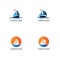 Sailing boat, Daily cruises, sea travel, vector logo-icon