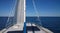 Sailing boat cruising to Dalmatian islands