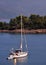 Sailing boat at dusk