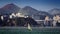 Sailing boat in front of Contemporary Art Museum in Niteroi